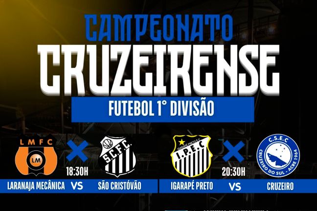 Campeonato Cruzeirense de Futebol 1ª Divisão - Arena do Juruá