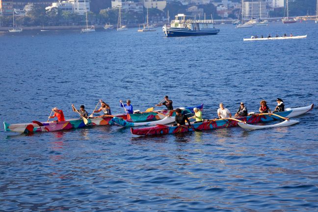 Canoa Havaiana na Enseada de Botafogo